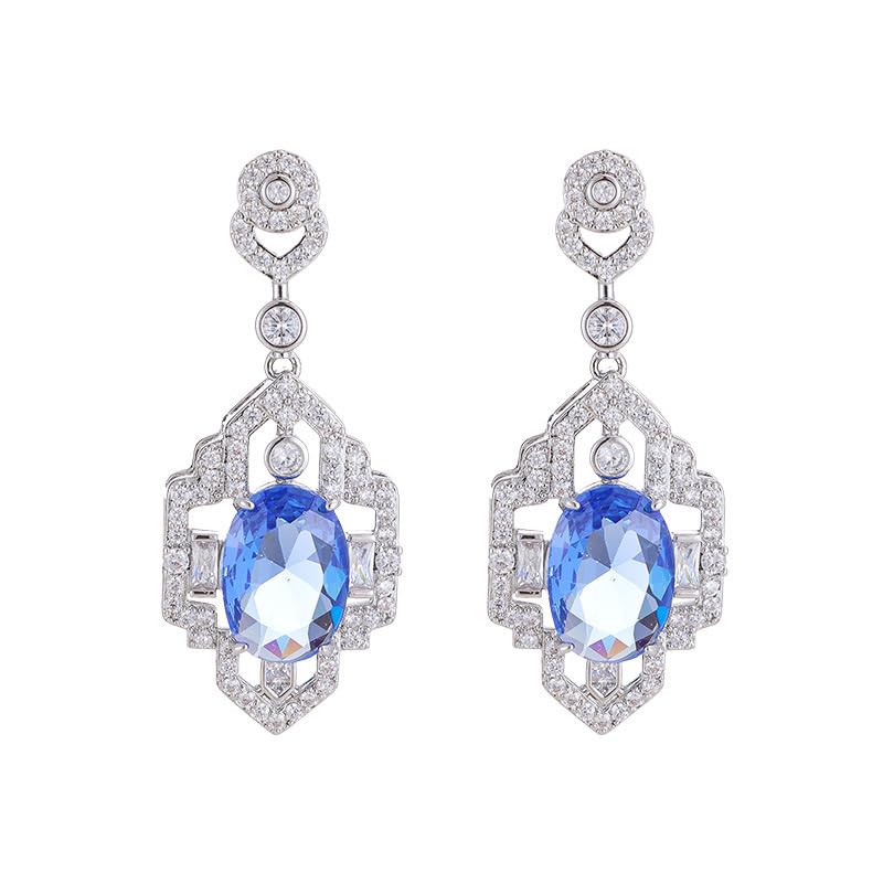 Boucles d'oreilles moissanite élégantes pour banquet de soirée