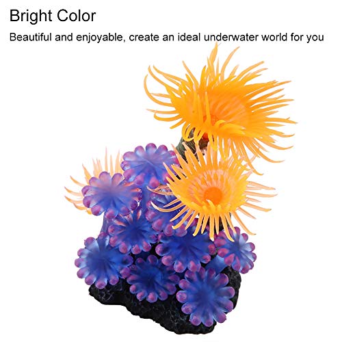Corail Artificiel, Anémone Lumineuse Silicone pour Décoration Aquarium