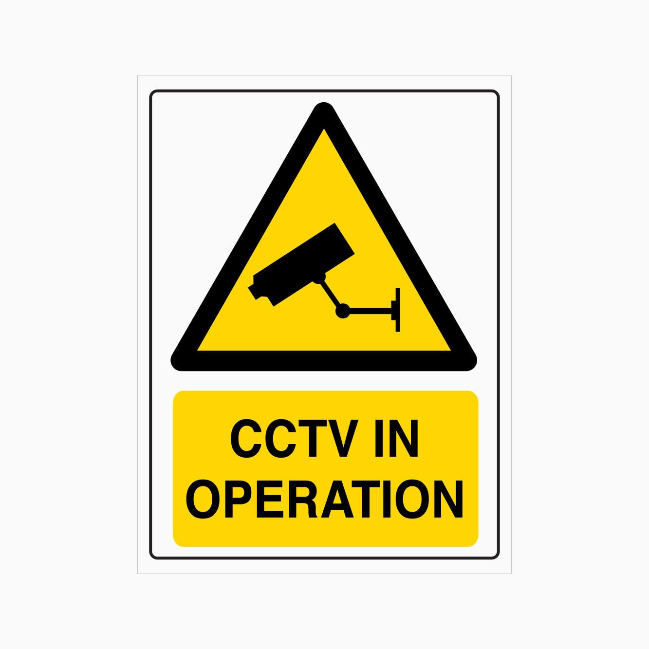 CCTV IN OPERATION Sign, 12x8 Metal Tin Sign, CCTV cameras are working.