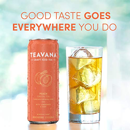 Teavana Craft Peach Iced Natural Green Tea with Lemongrass, Mint, Peach Flavor 12 Fl. Oz. Cans (Pack of 12) - Thumbnail 3
