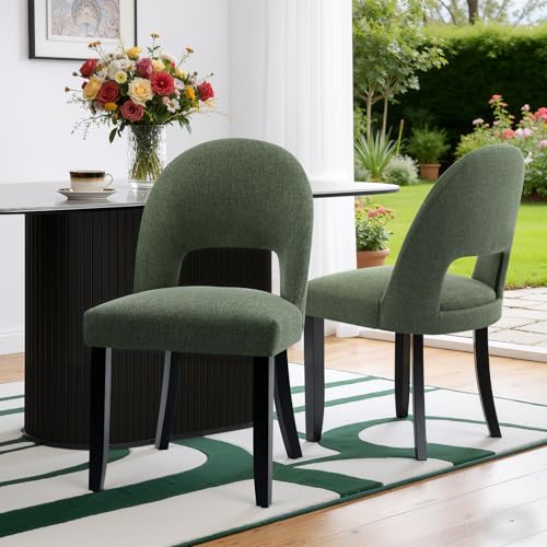 BONBEUR Upholstered Dining Chairs Set of 2, Mid Century Modern