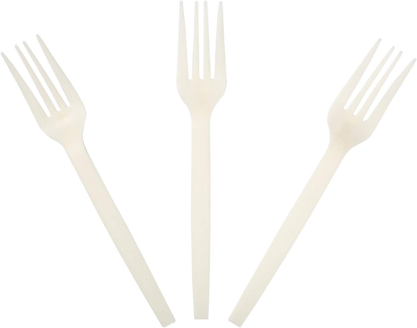 AmerCareRoyal Plant Starch and Polypropylene Unwrapped Disposable Forks for Restaurants and Catering, 7", White, Pack of 1000