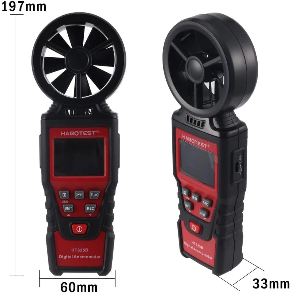 HT625B Digital Anemometer Air Velocity Wind Speed Temperature Humidity Tester Analyzer Gauge Meter