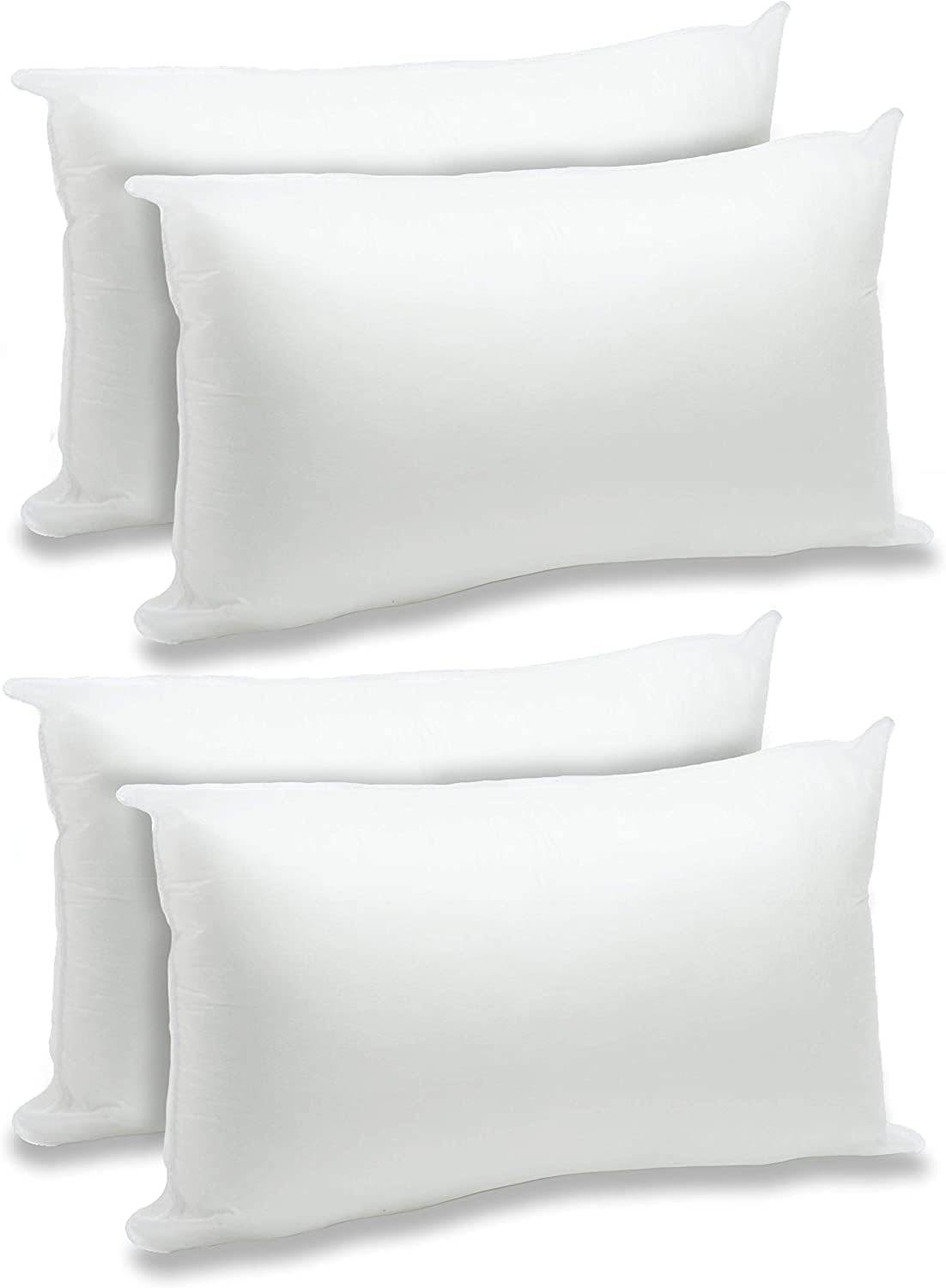 Prime Kingdom Cushion Inner Pads (Pack of 4) 20" x 28" Throw Pillow Inserts | Hypoallergenic Square Cushion Fillers - Hollow fiber Pillow Sham Stuffer (50 x 70 cm)