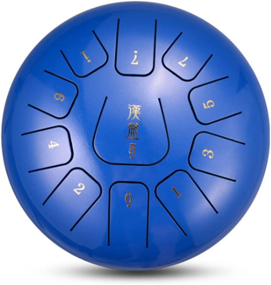 Percussion Steel Tongue Drum, Portable Xuankong Drum Sanskrit Drum with Bag, Mallets, scales and finger rings for Camping, Meditation, or Yoga Lotus Steel Tongue Drum (Color : I) (E)