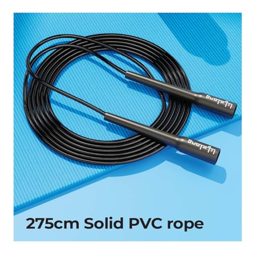 Image of Lifelong Skipping Rope & Microfiber Gym Towel | Jump Rope for Men & Women Fitness, Cardio & Exercise | Quick-Dry Towel for Gym, Sports, Swimming & Travel (Black)