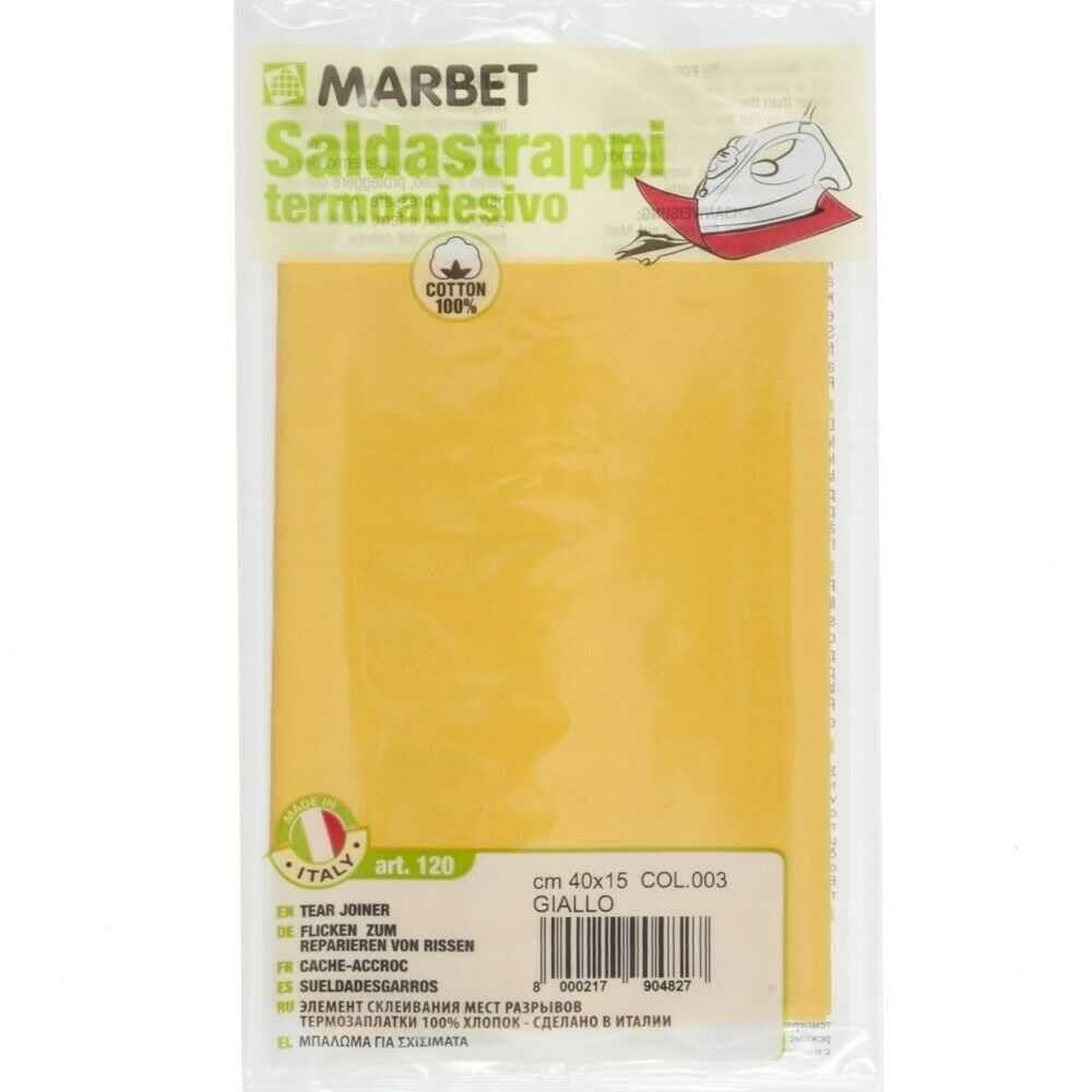 Iron On Repair Cotton Patch Back Front Stick Hole Motif 15cm 40cm 55 Colour 837D, 003 Yellow