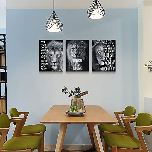 Motivational Wall Art For Office Inspirational Wall Art Decor Posters Wall Pictures Entrepreneur Quote Wall Decor Black And White Lion Canvas Art Office Decor Living Room Home Decorations 3 Piece Set #TOP7