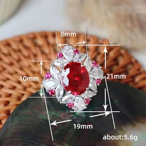 White Gold Plated Red Cubic Zirconia Engagement Rings Wedding Bridal Band Promise Rings Evening Parties Anniversary Valentine's Day Gifts Eternity Bands for Women2