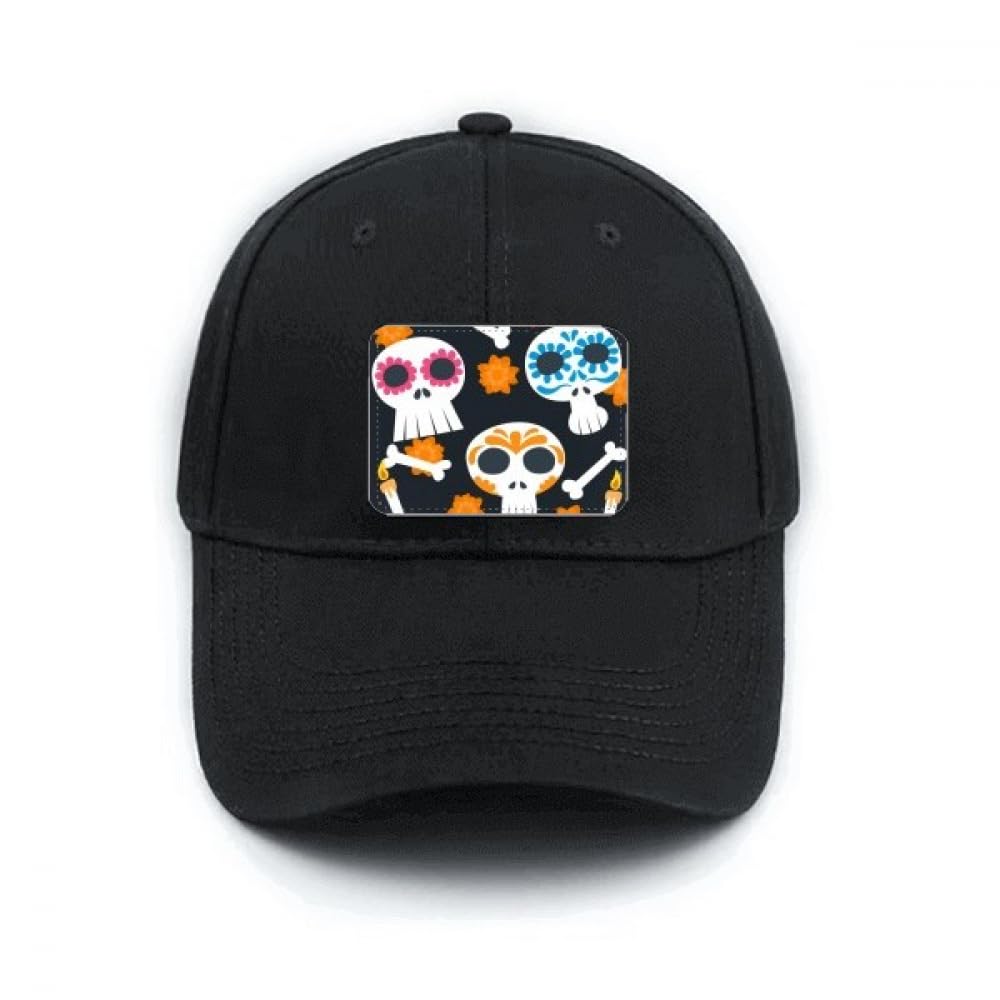 Chapeau Mexique illustration fleur : casquette de baseball noire classique réglable - 4