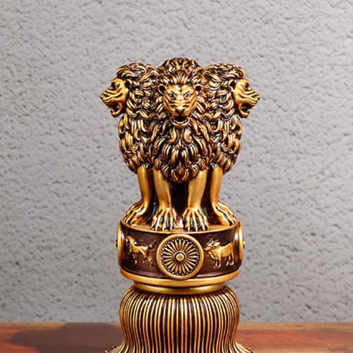 Image of Artarium Handcrafted 9 Inch Ashoka Ashok Pillar Idol Pillar Statue Showpiece for Car Dashboard Home Office Decor Table Showpiece Corporate Gifting - Antique
