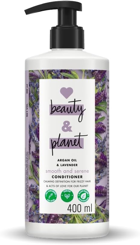 - Love Beauty And Planet Argan Oil and Lavender Natural Conditioner for Dry & Frizzy hair|No Sulfates,No Paraben|400 millilitre