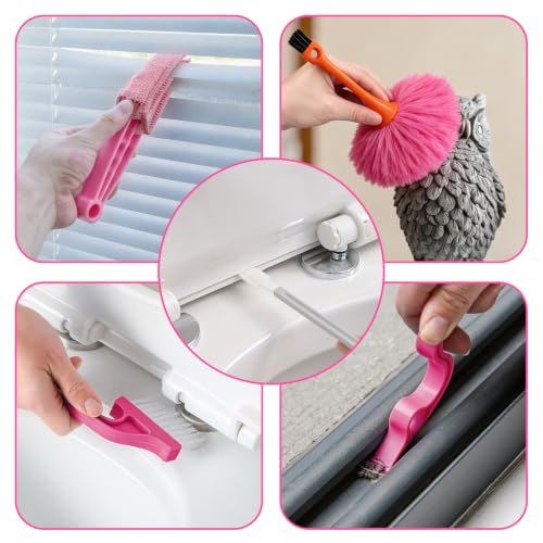 Image of Microfiber Duster Kit 27pcs with 30 to 100 in Extension Pole, Pink
