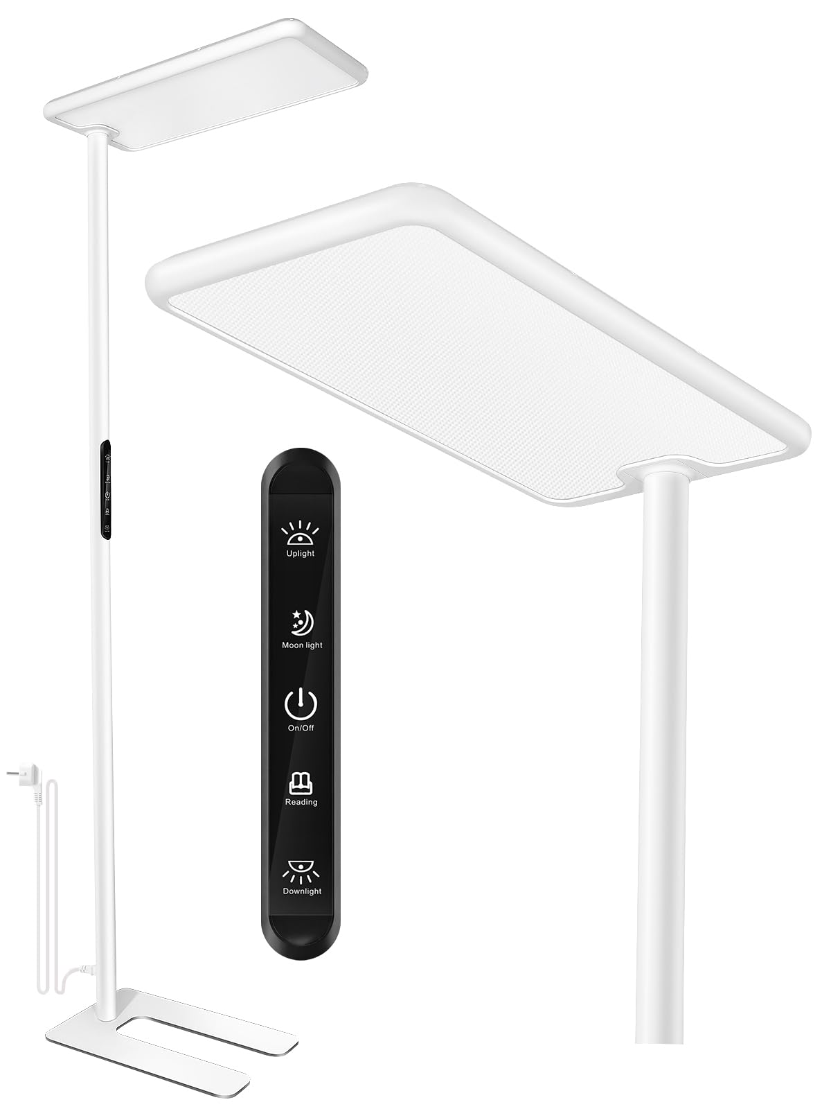 LED Büro Stehleuchte dimmbar, 100W 8300lm, UGR<19 blendfrei, CRI≥97 Tageslichtlampe Stehlampe, Up & Downlight Deckenfluter LED, 4000K Neutralweiß, Stehlampe Schreibtisch Home Office Wohnzimmer