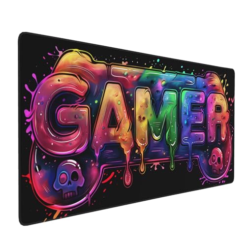Tapis de souris de jeu tapis xxl 90x40 cm base antidérapante caoutchouc imprimé pour joueur