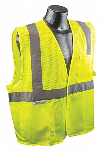 Image of Radians SV22-2ZGM-L Polyester Mesh Economy Class 2 High Visibility Zipper Closure Vest with Two-Tone Trim, Large, Green