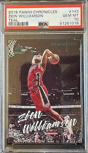 2019 Panini Chronicles Luminance PSA 10 GEM Mint ZION WILLIAMSON Basketball ROOKIE Card - Short Printed Teal Parallel - New Orleans Pelicans.