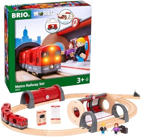 （00:30時点） BRIO (ブリオ) メトロレールウェイセット [全20ピース] 33513 対象年齢 3歳~ 【おもちゃ 玩具 木製おもちゃ 列車 レールセット 情景パーツ プレゼント（誕生日/クリスマス）】