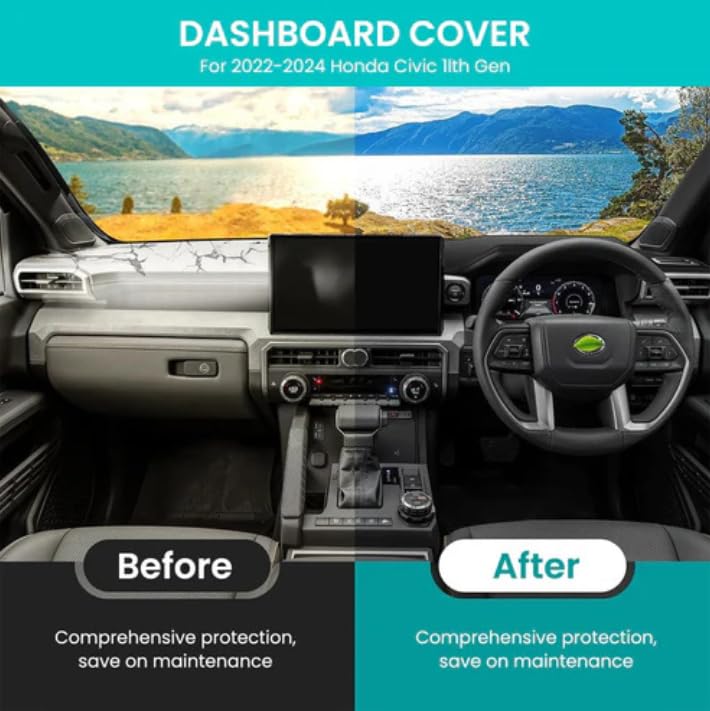 Image of Car Dashboard Cover Compatible with Maruti Suzuki Baleno 2023 to 2025 Dustproof, UV Resistant | All-Weather Protection | Custom Fit Car Accessories (Brown)