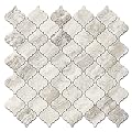 STICKGOO Arabesque Peel and Stick Backsplash Tile, Stick on Backsplash for Kitchen and Bathroom, Beige Marble Look PVC Mixed Metal Aluminum Mosaic Tiles (10 Sheets)