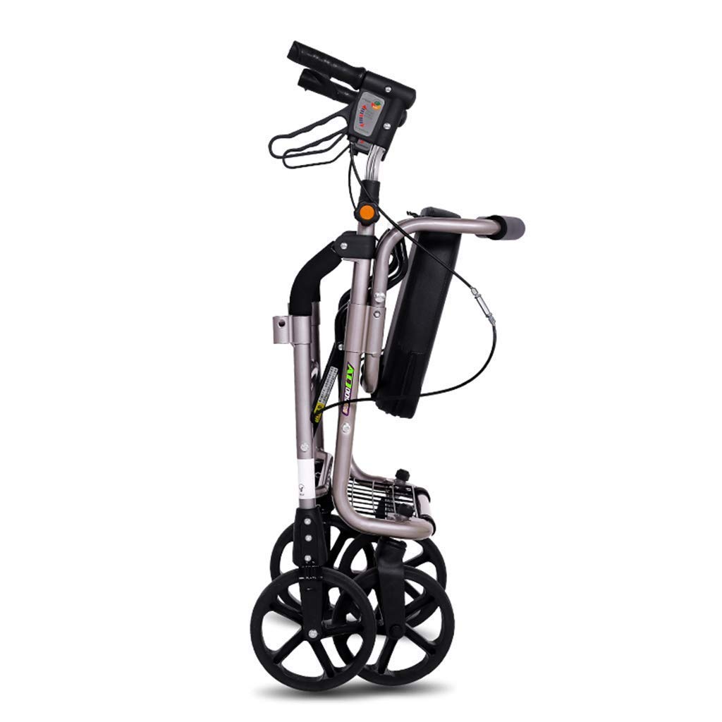 Andador para Personas Mayores con Asiento Plegable y 4 Ruedas,Andador con Andador con Asiento y Ruedas - y Silla de Transporte