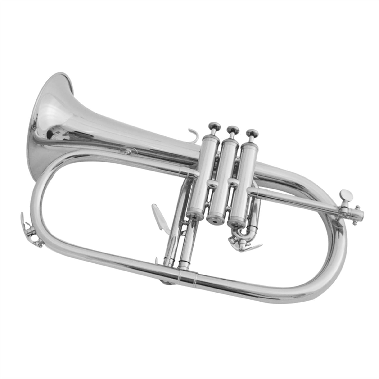 Standard Trąbka Trąbka B-dur Posrebrzana Dla Początkujących Mosiądz Stal Nierdzewna Wytrzymały Standardowy Instrument Trąbkowy(Silver)