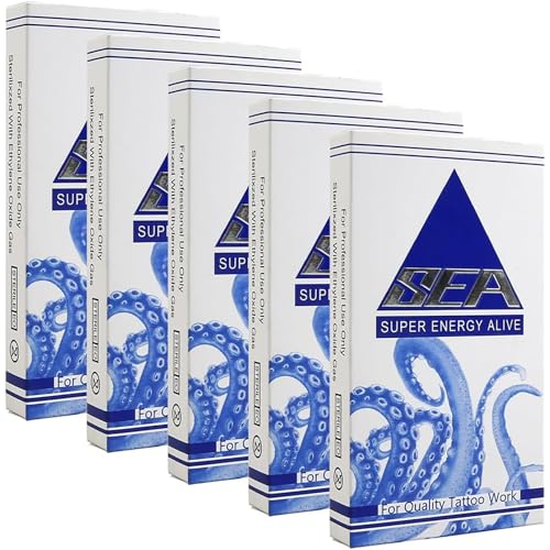 Dragonhawk Tattoo Needles Cartridges Pack of 50 Needles Set Extra Smooth Round Liner Curved Magnum Shader Mixed #12 Bugpin 7RM 9RM 1RL 3RL 5RL Disposable Cartridges for Tattoo Machines