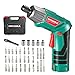 Visseuse Sans Fil 6Nm, HYCHIKA Visseuse Devisseuse sans Fil 2.0Ah 3.6V avec 36 accessoires, lampe LED, clé à cliquet, Adaptateur de charge avec câble USB et boîte de rangement