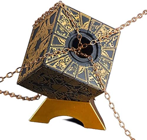 Hellraiser Puzzle Box, Detachable and morphing, and Comes with Base and Chain, Horror Movie Puzzle Box, Home and Office Decorations
