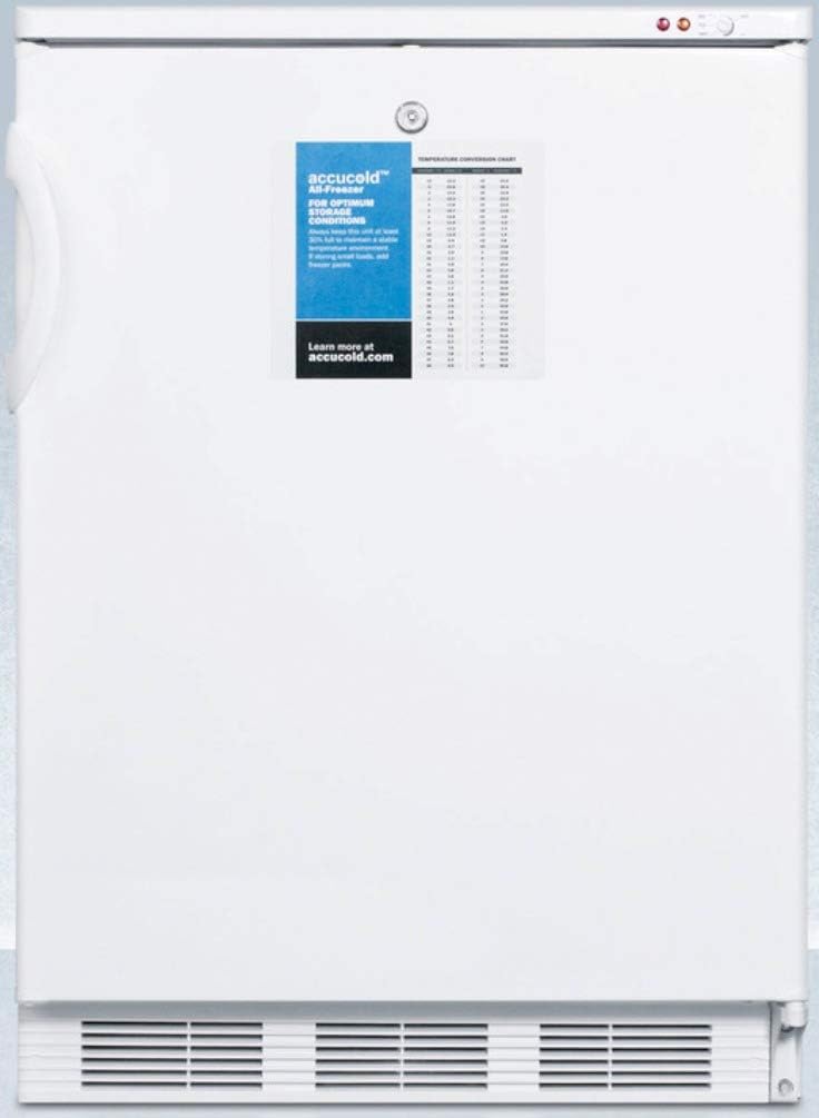 Summit Appliance VT65MLPRO 24' Wide -25ºC All-Freezer for Freestanding Use with Manual Defrost, Pull-out Drawers, Adjustable Thermostat, Lock and Probe Hole for User-Installed Monitor