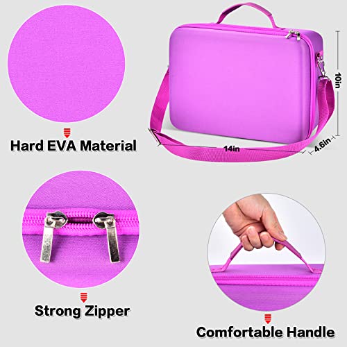 Hard Carrying Case For Meta/For Oculus Quest 2 All-In-One Vr Gaming Headset And Touch Controllers, Travel Storage Bag With Silicone Face Cover & Lens Protector For Quest 2 Accessories - Purple #TOP3
