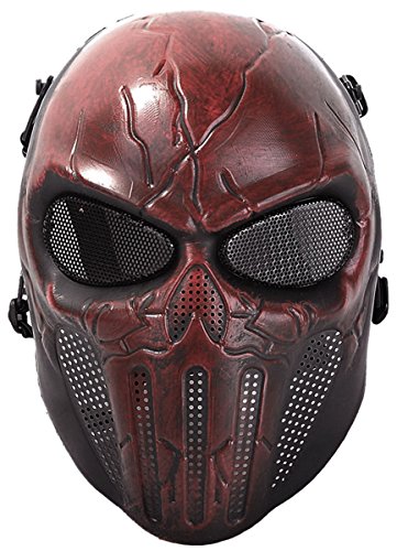 Coxeer Paintball Mask Skull Cosplay Breathable Airsoft Full Face Halloween Mask