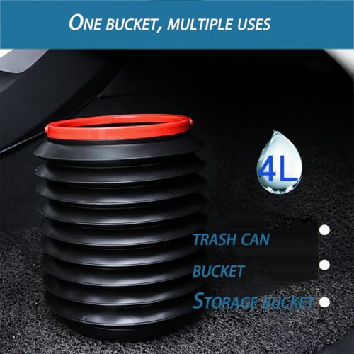 Image of Pop-Up Trash Can, 10 x 6 inches, 1.5 Gallon, Car Trash Can for Cute, Trash Bag Bin Hanging Waterproof Automotive Car Garbage Cans