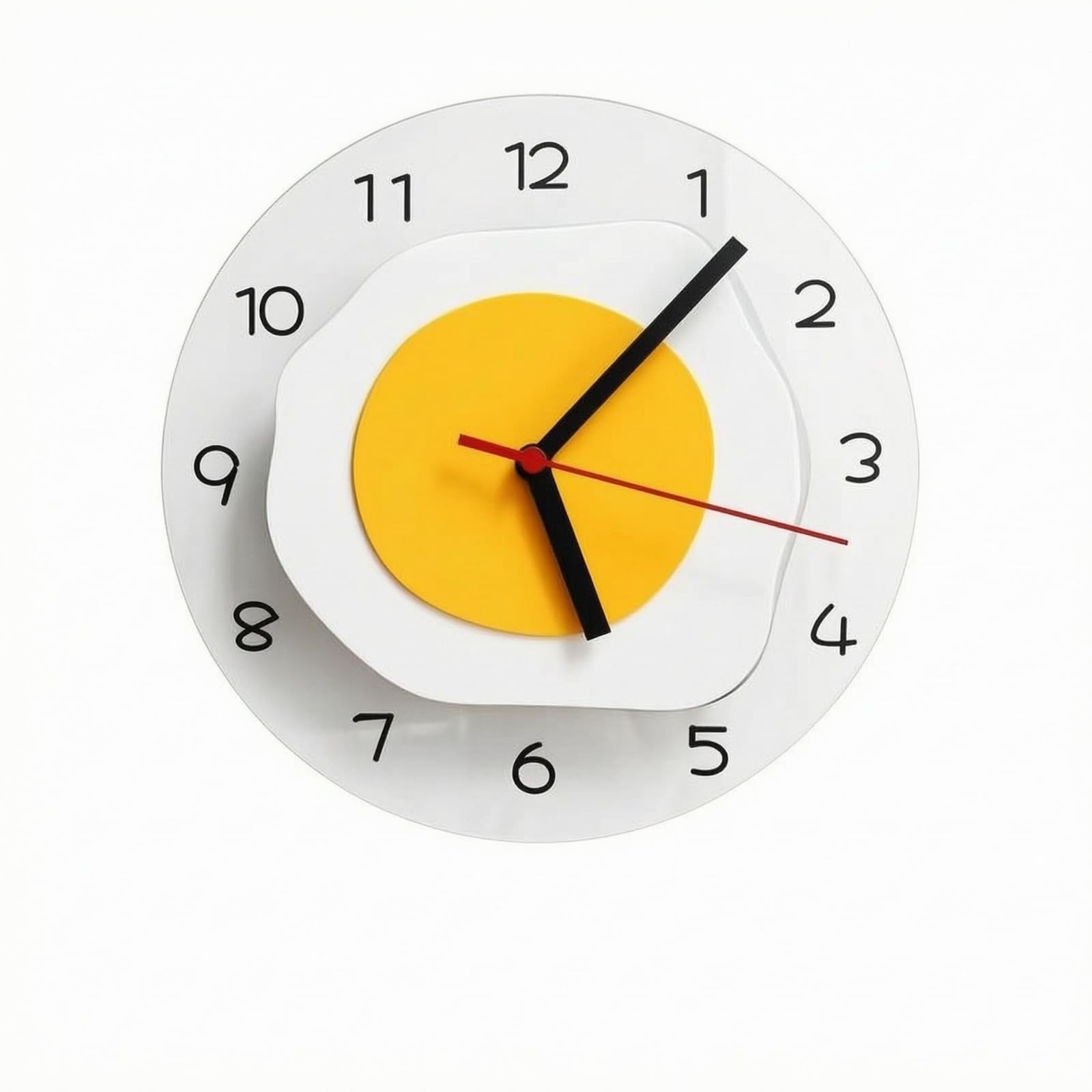 Horloge œuf au plat créatif silencieuse avec pendule mural