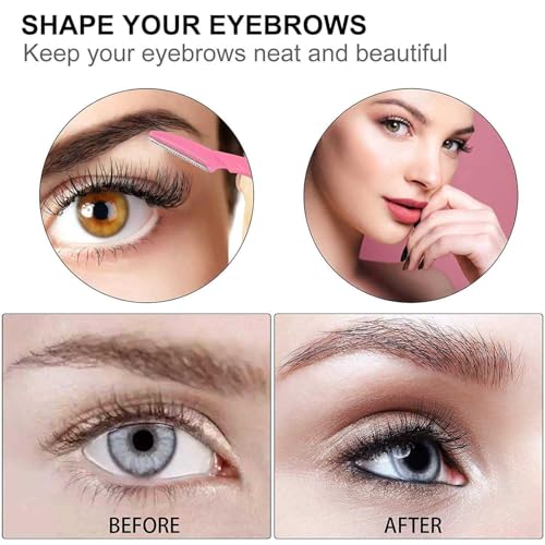 Image of AVNISH Tinkle Facial Razors for Women | Pack of 3 | Instant Hair Removal | Glowing Skin | Single-Blade Dermaplaning Razor | Non Slip Handle Easy to Use Eyebrows, | Smooth Shave (Multicolor)