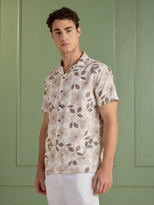 Image of MARK & ALBERT Mens Half Sleeves Printed Shirt