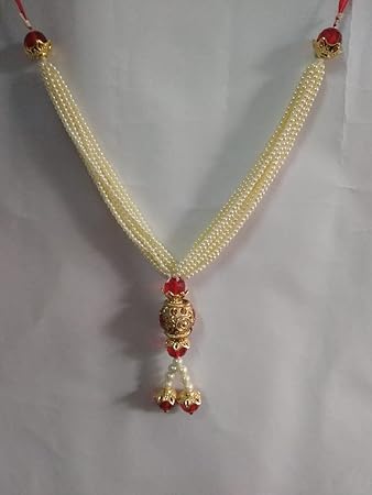 Lalitha Photo Frame Works Artificial Pearl Mala Garland for God Photo Frames and Idols and Loved Ones