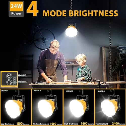 Lámpara de pesca LED de 24W para batería de 18V foco exterior impermeable con textura 4