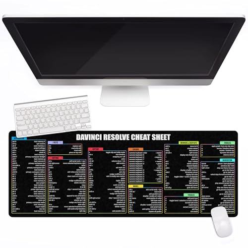 Image of Davinci Resolve Windows PC Shortcuts Mouse Pad, Desk Mat for, Extended Keyboard & Mousemat for Video Editing, Essential Computer Accessories for Study, Work, and Reference Purposes KMH