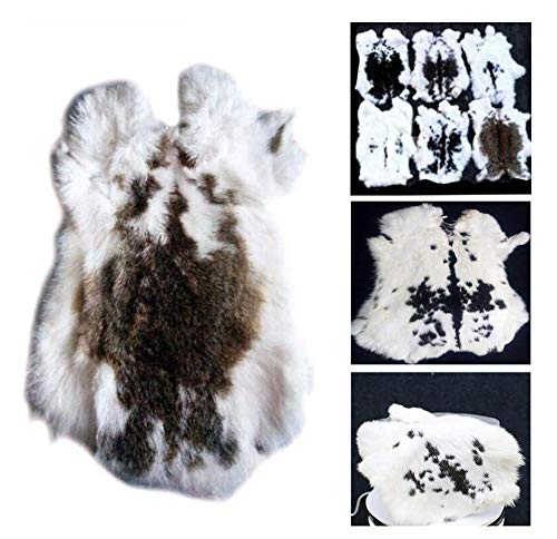 1pcs Natural Spotted Tanned Rabbit Fur Hide (12