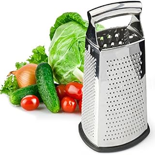 Spring Chef Box Grater, 4-Sided Stainless Steel Large 10-inch Grater for Parmesan Cheese