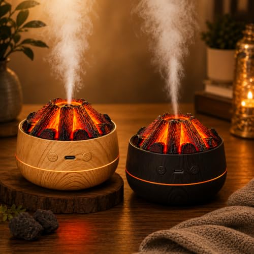 Image of Inrorans Electric 3D Glass Wax Melt Warmer Oil Burner with Stable Heating PTC Reusable Silicone Tray Night Light Fragrance Warmer for Home Fragrance Warmer no (Volcano)