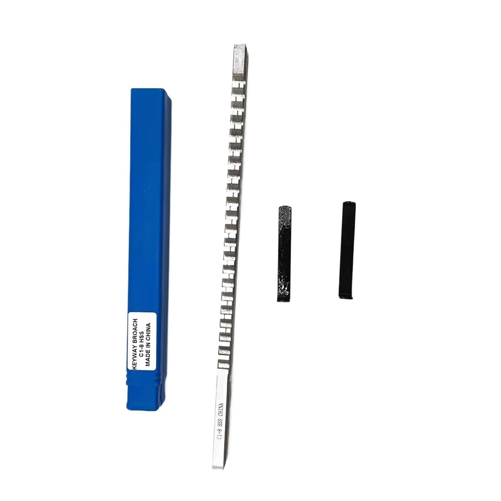 Przeciągacz do rowków wpustowych 8 mm/6 mm/5 mm typu C, rozmiar metryczny, przeciągacz ze stali szybkotnącej, narzędzie wycinania noża frezarskiego do obróbki metali, tokarka(C1 8mm)