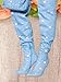 Liliana Women Rhinestone Stiletto Heel Over the Knee Thigh High Fashion Boots Muccia-1 Denim 10, Denim/Blue