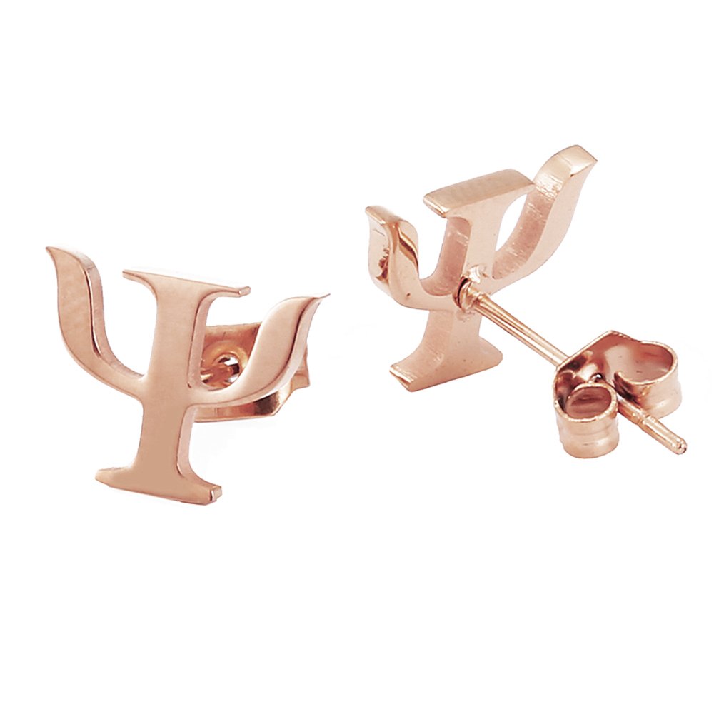 AOCHEEPsi Greek Alphabet Initial Letters Symbol Medical Sign Charm Stud Earrings