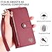kaijir Wallet Case for Realme C85, RFID Blocking, Card Slots Holder, Kickstand, Magnetic Clasp Cover, Zipper Cases for Realme C85 with Strap-Red