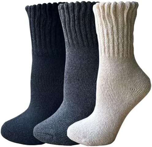 Yoicy Womens Super Thick Wool Socks - Soft Warm Comfort Casual Crew Winter Socks (Pack of 3-5), Multicolor
