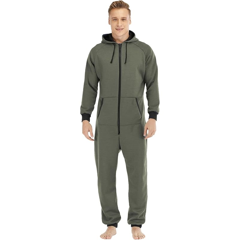 Mens Hooded Jumpsuits Full Zip One Piece Lightweight Romper Athletic Running Jogging Tracksuit With Pokects Mens Hooded Jumpsuits Full Zip One Piece Lightweight Romper Athletic Running Jogging Tracksuit With Pokects
