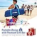 VSSAL Professional Volleyball Net Set Heavy Duty for Outdoor Backyard Portable with Aluminum Scoring Poles, 32ft Regulation Nets System for Tournament, Adjustable Height and Length (Classic Blue)