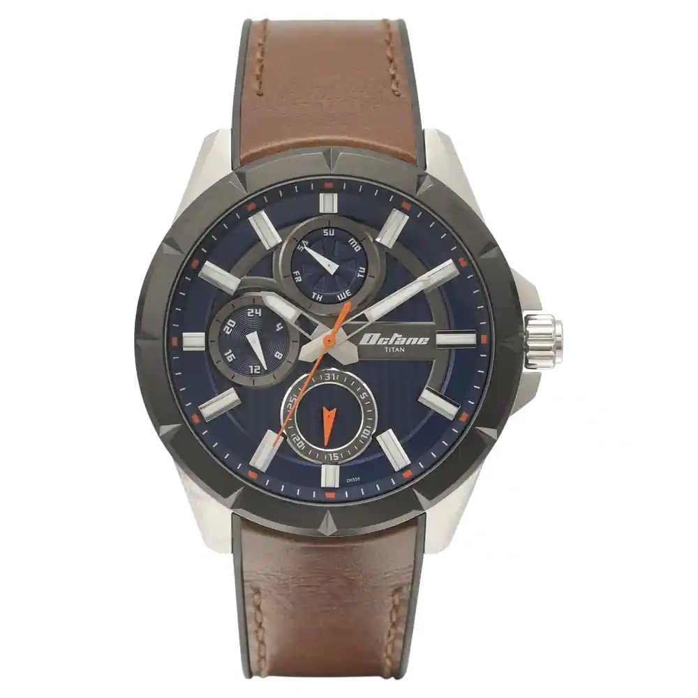 Titan Quartz Multifunction Blue Dial Silicone & Leather Strap Watch for Men-NS90123KP02 (B0BS3MNZ9Q) Amazon Price History, Amazon Price Tracker
